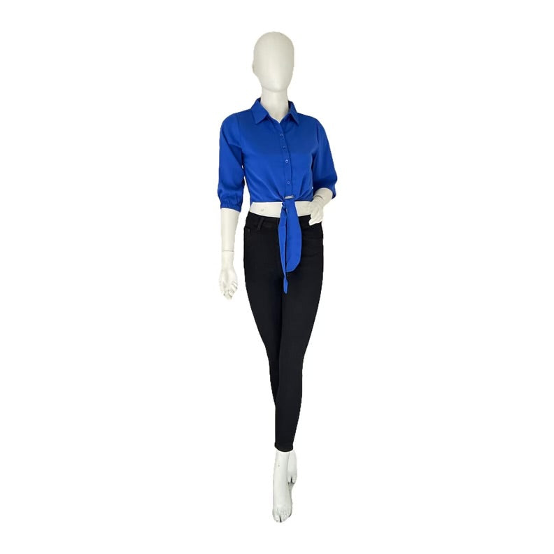 Camisa con mangas dama PR1-734 azul 490390 promo 3x1000