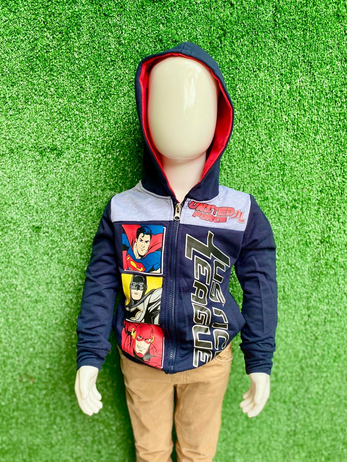 Suéter sudadera hoodie azul liga de la justicia niño C1-JL-211N 590490