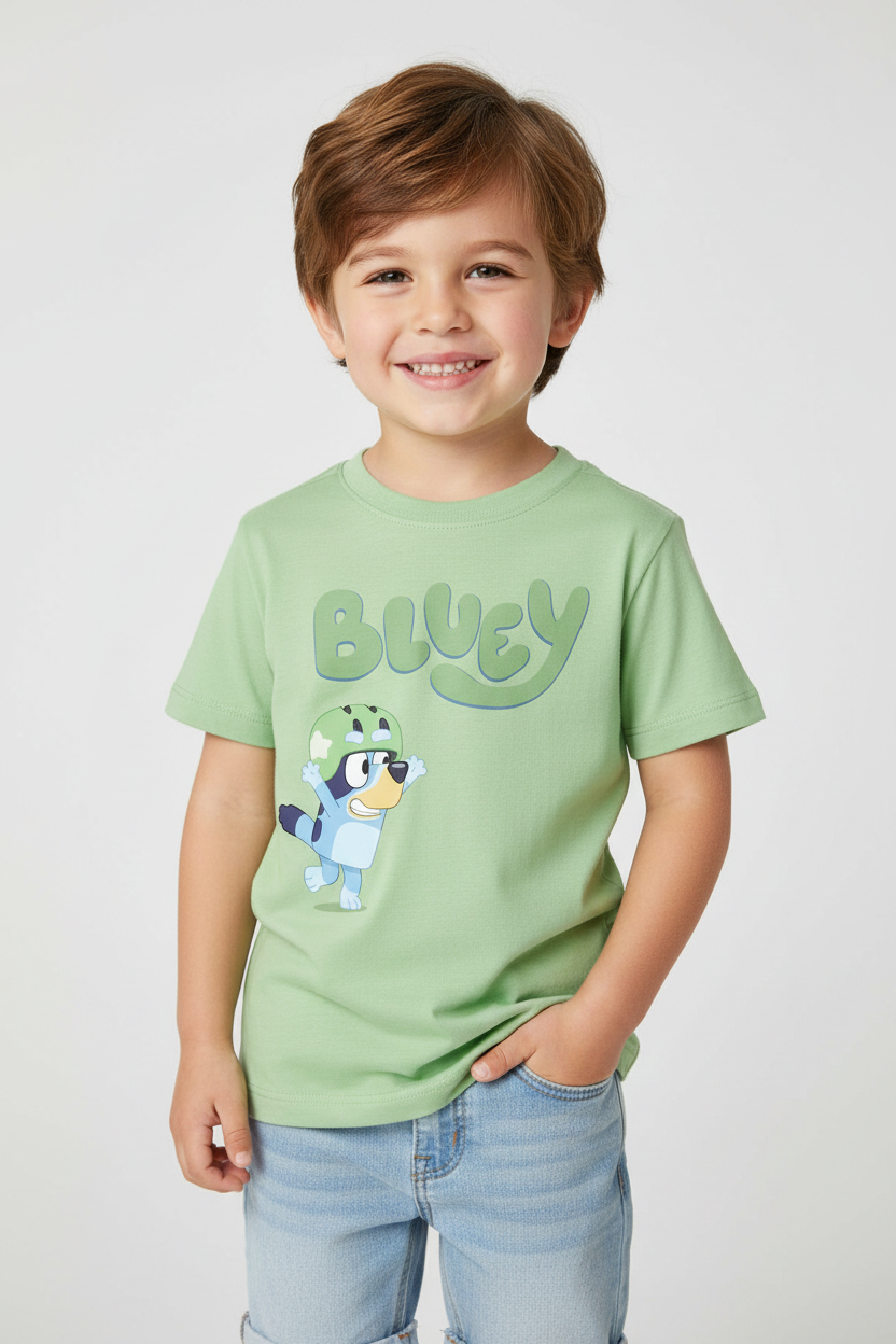 Camisa Bluey verde grass manga corta niño St Jacks 3030216803
