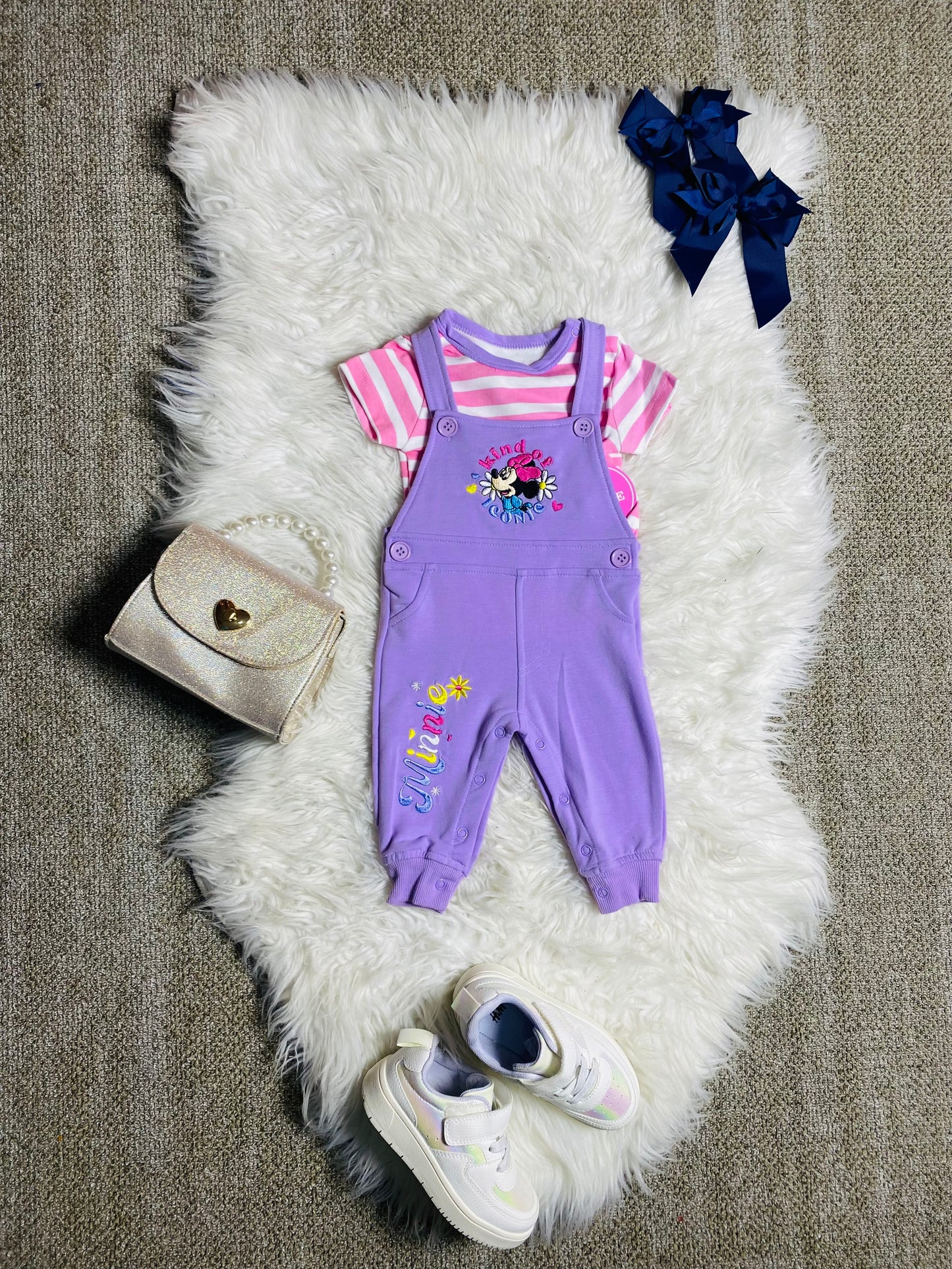 Set 2 piezas overall morado bebé niña Minnie disney D9-MI-1197B promo 2x1000 590490