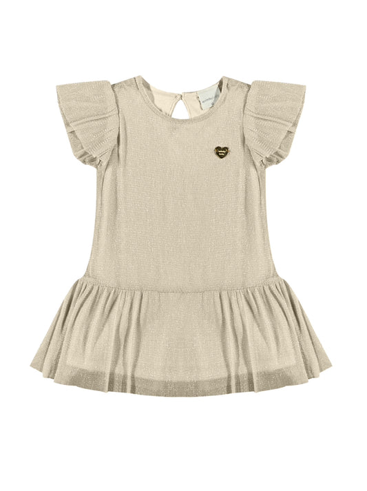 Vestido bebe niña dorado quimby 34152-131006