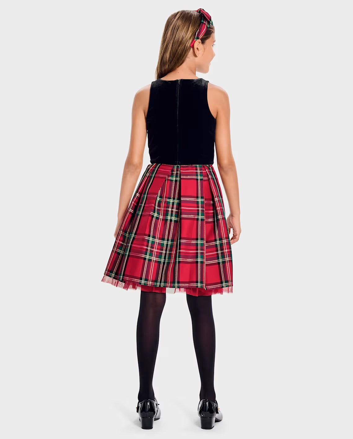 Vestido negro cuadros rojos niña Childrens Place 77309168