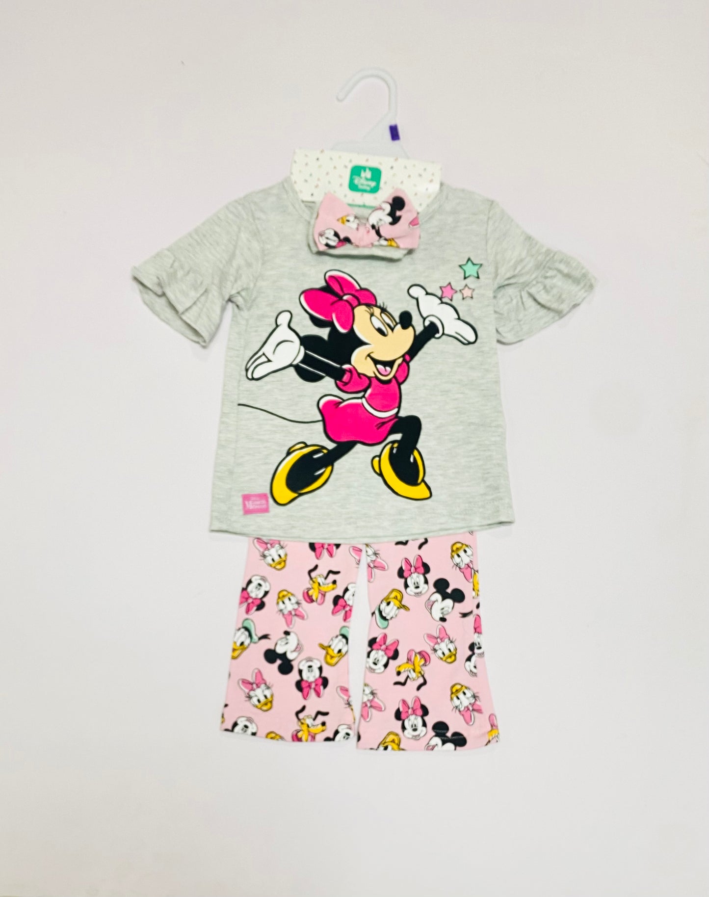 Set conjunto 2 piezas camisa gris pantalón rosado Minnie niña D9-MI-1286B