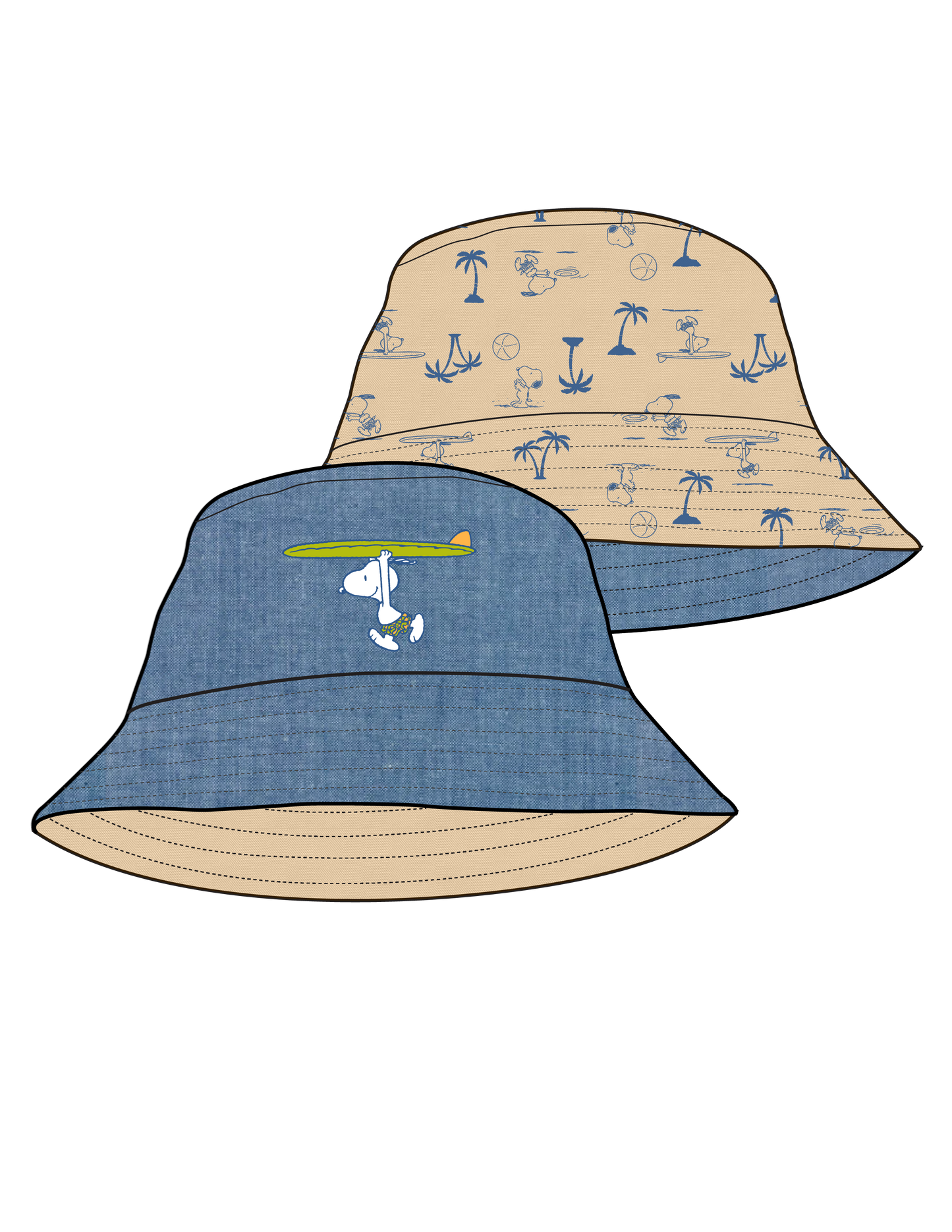 Sombrero de pescador Snoopy surf St Jacks Niña estilo ACC0050901