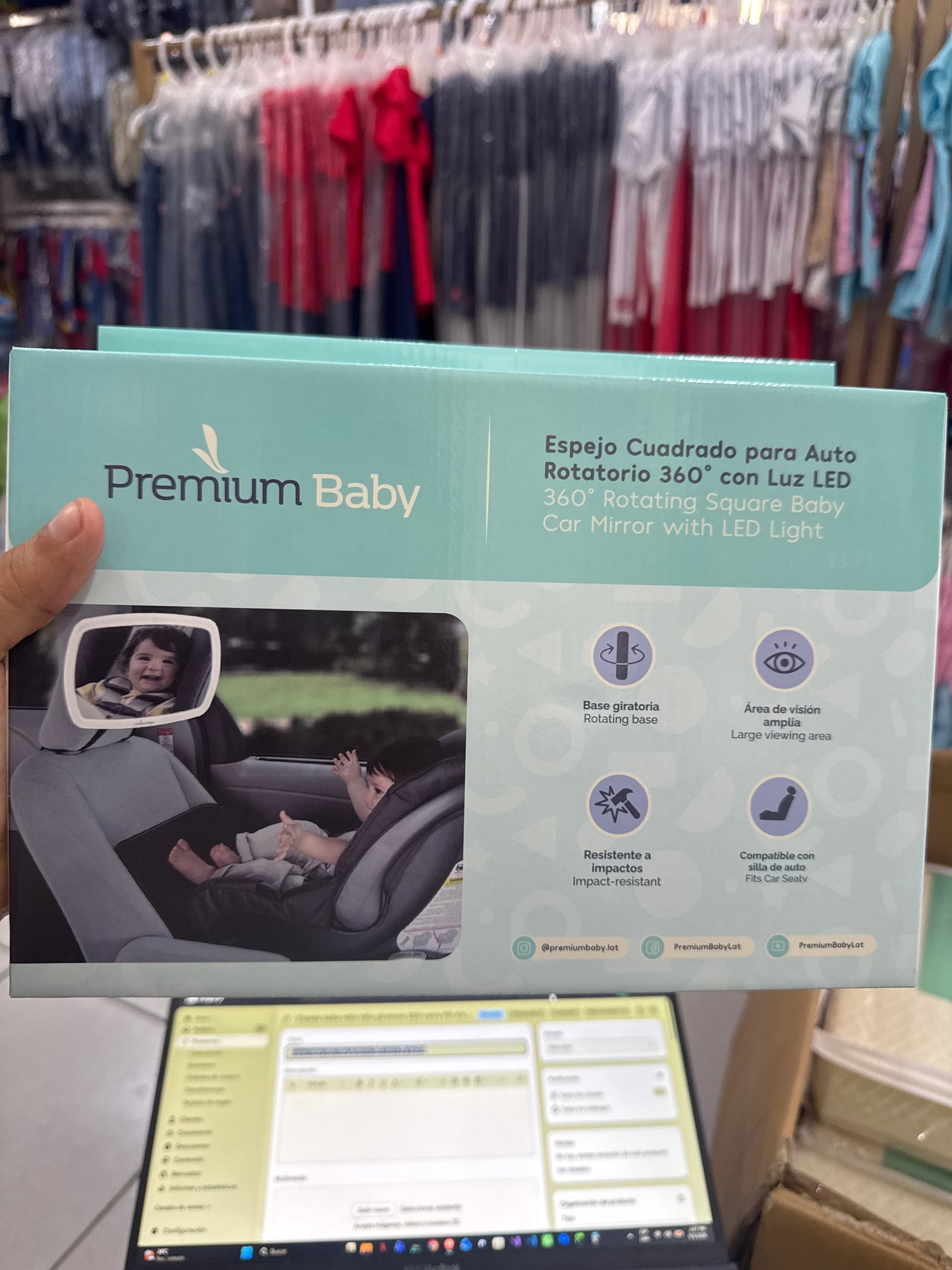 Espejo bebe niño niña giratorio 360 carro PB-AA204