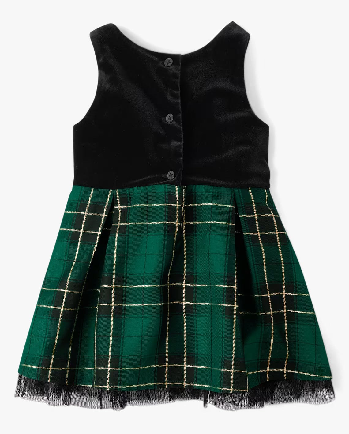 Vestido cuadros verde negro niña Childrens Place 96216304