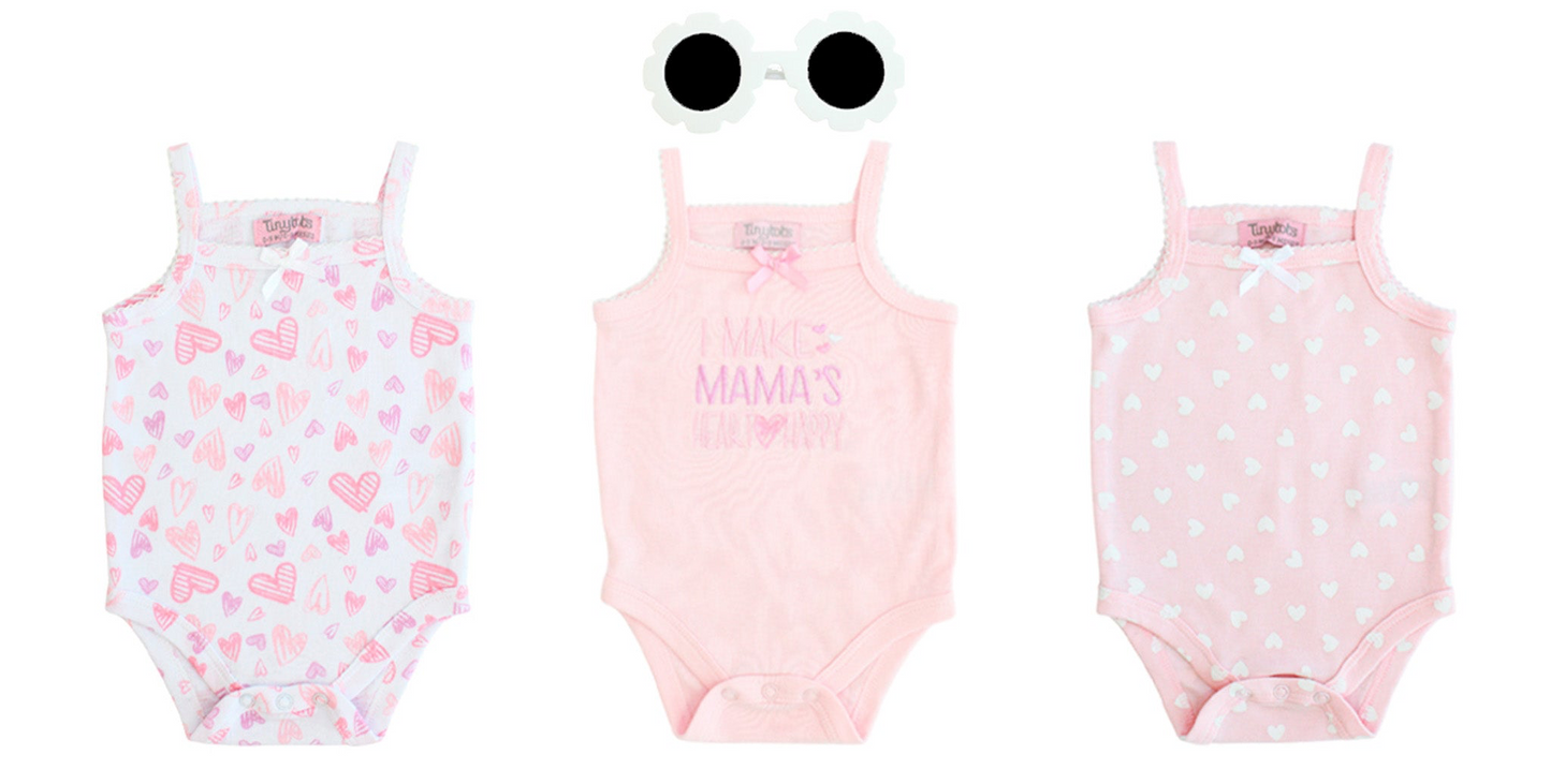 Set 3 mamelucos gafas de sol bebe niña rosado Tinytots AP15180