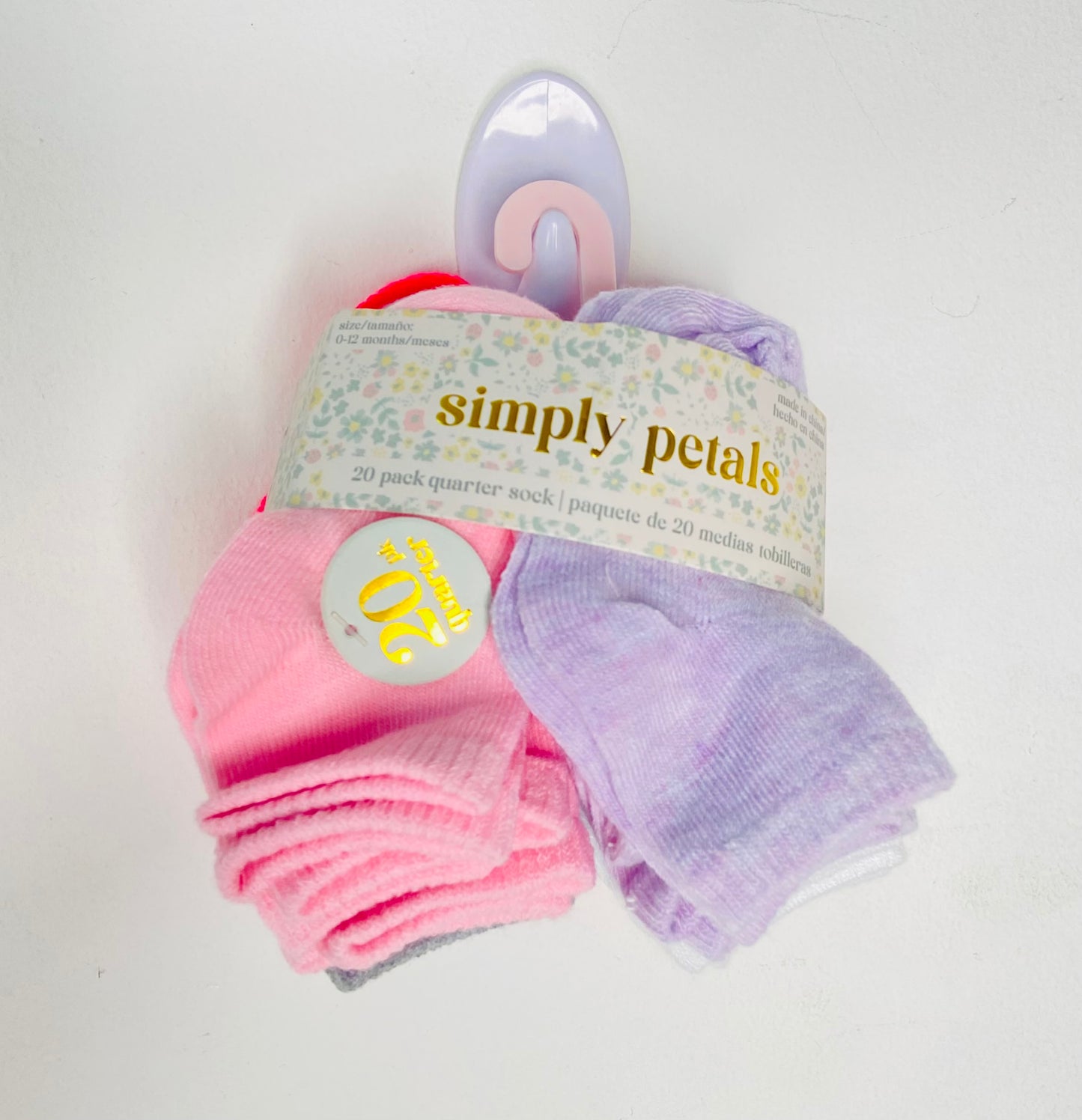 Set 20 pares calcetines bebe niña simply petals