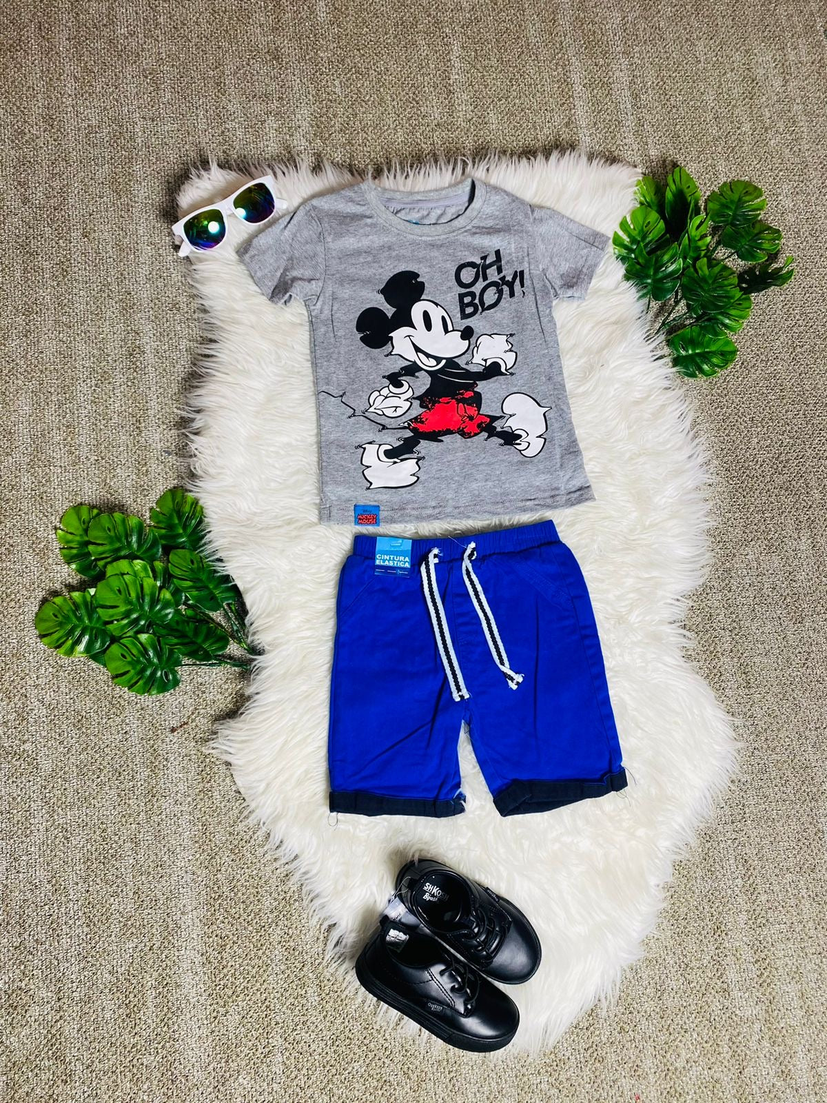 Set conjunto 2 piezas Mickey camisa gris bebe niño D9-MK-1303B 545490