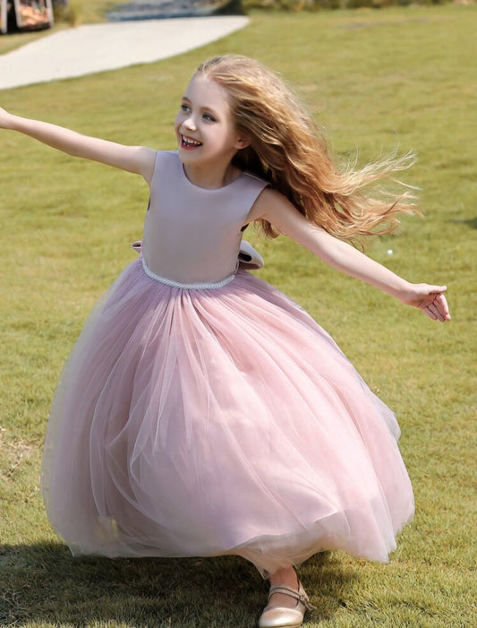 Vestido niña rosado evento gala