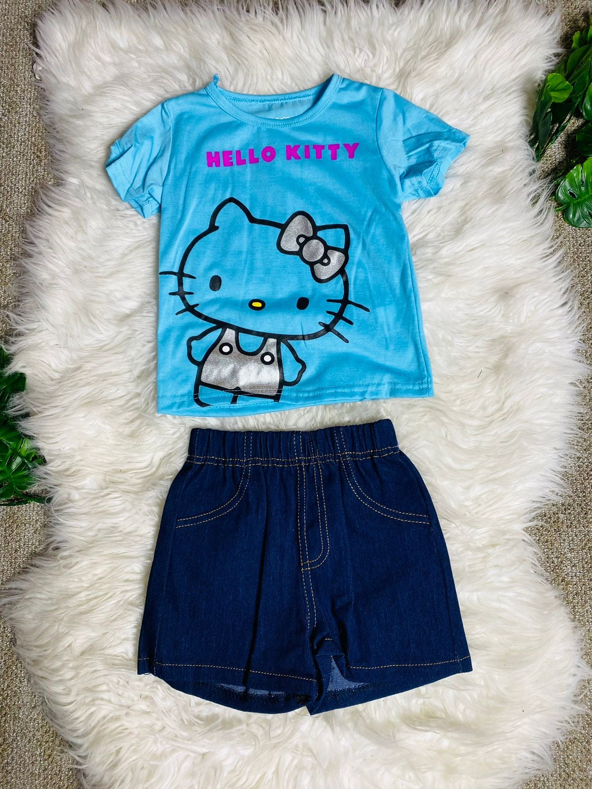 Set 2 piezas niña camisa azul celeste Hello Kitty H9-HK-101D 490390