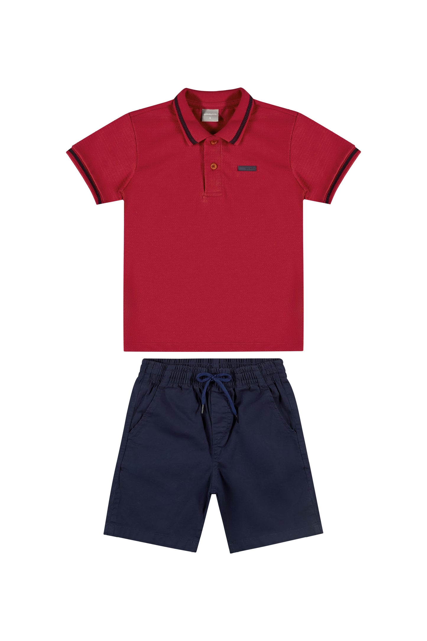 Set 2 piezas niño quimby Niño short azul y camisa polo roja 34274-191763