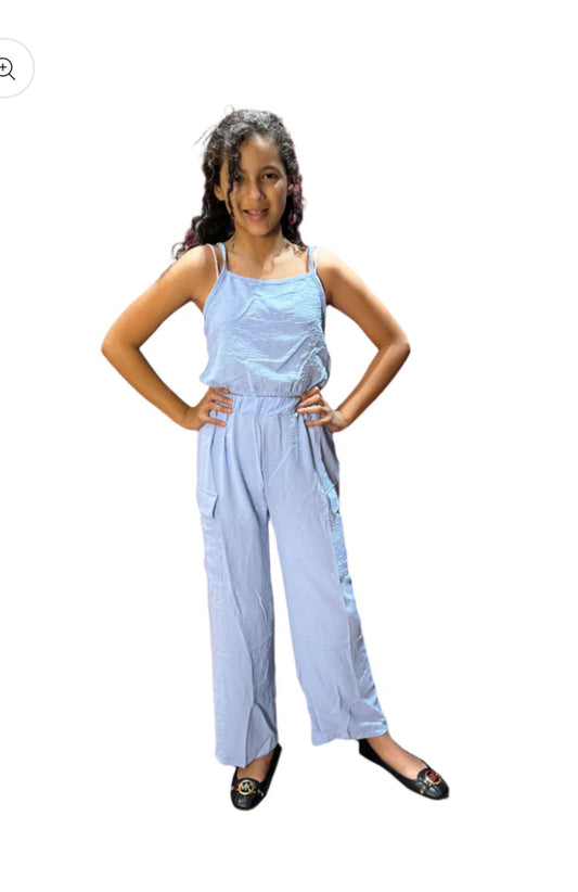 Set 2 piezas azul celeste niña pantalón camisa Chic mi CSG1208-9