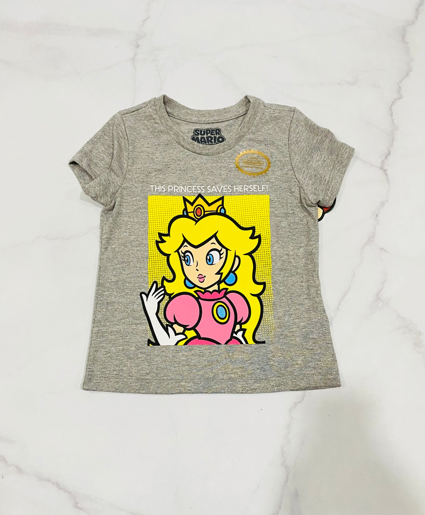 Camisa gris princesa Peach niña