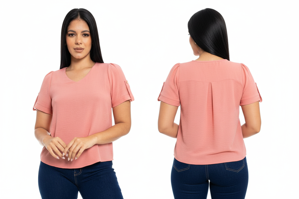 Camisa para dama salmón Chic mi CTD1199-34 445390 promo 3x1000