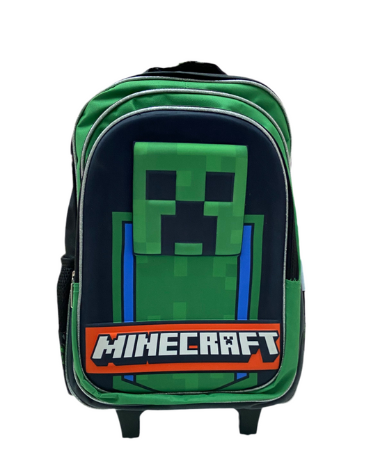 Mochila con ruedas minecraft verde 16 pulgadas M34-220202