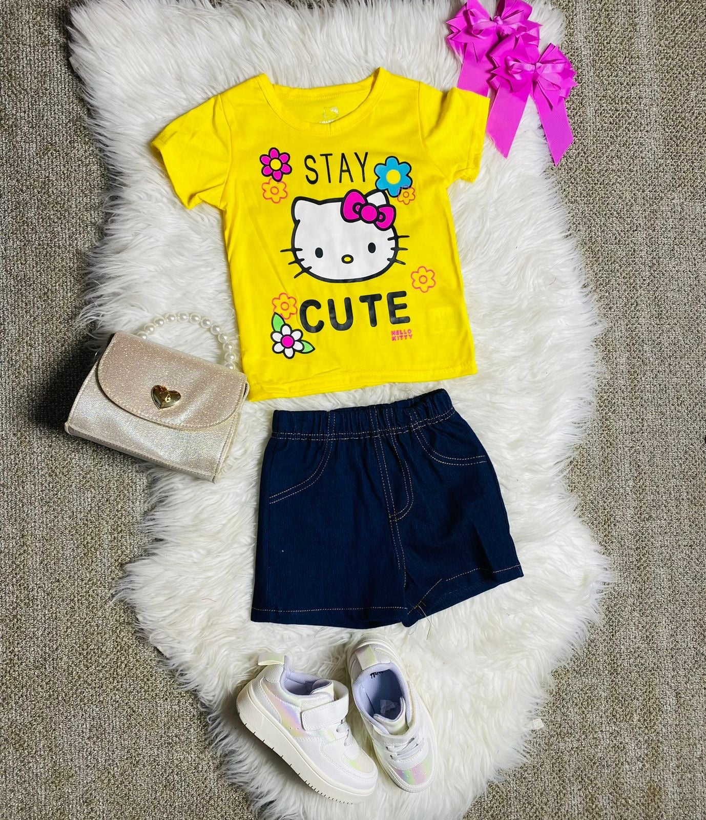 Set 2 piezas niña camisa amarilla Hello Kitty H9-HK-104D 490390