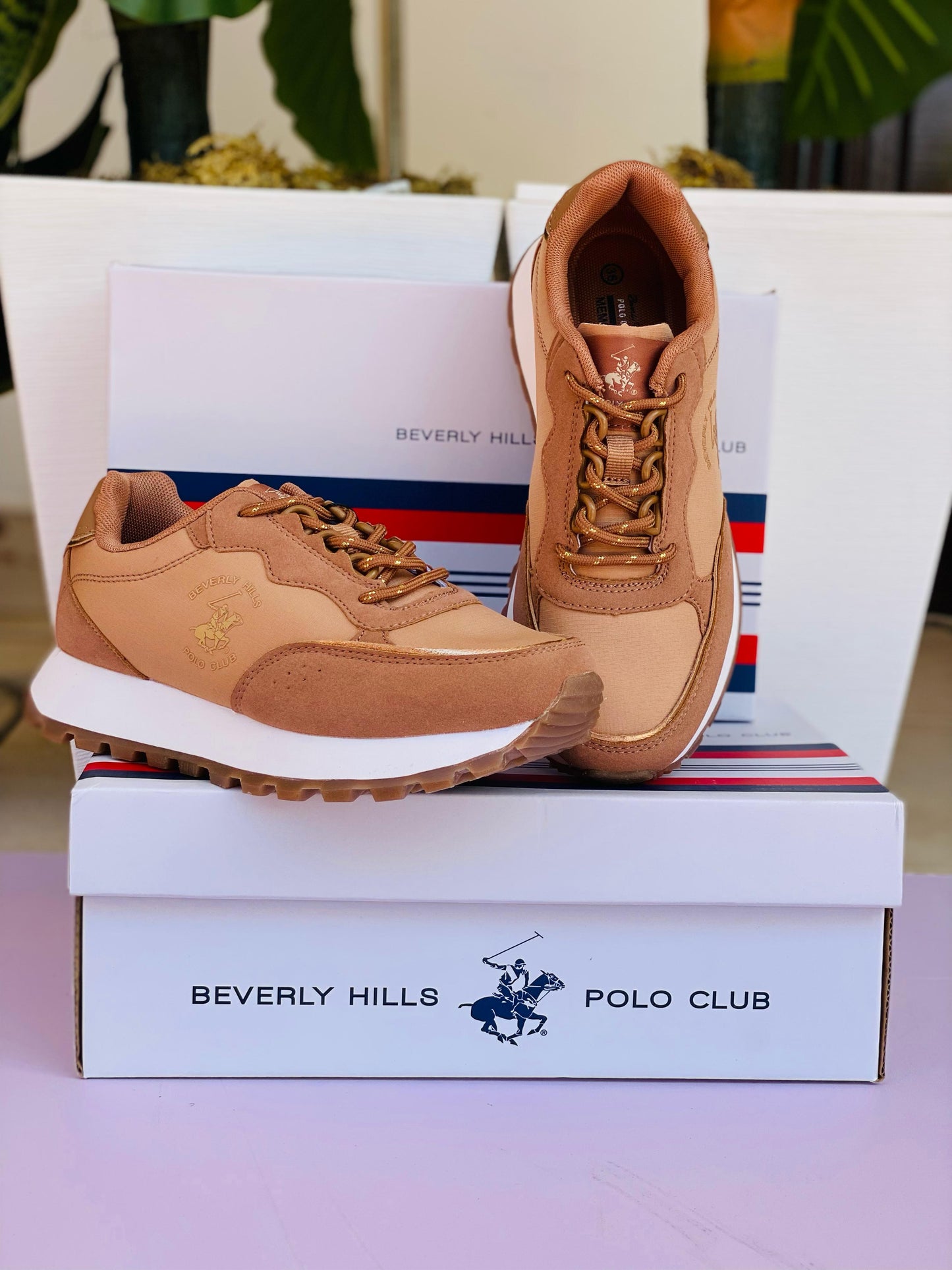 Tenis polo club para mujer café MURANO-BR-W6-B