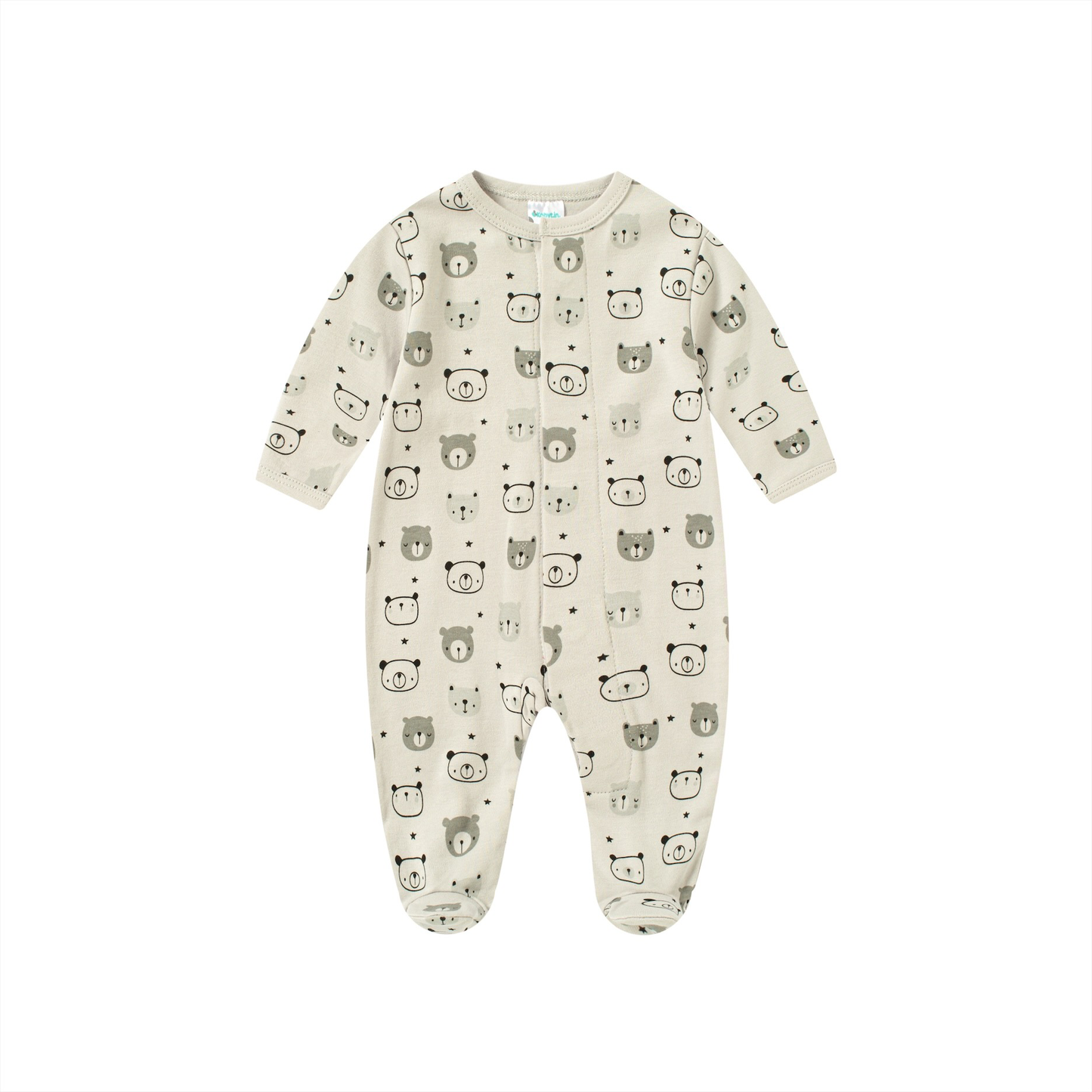 Pijama bebe Niño Mameluco entero largo gris oso Kobytin
