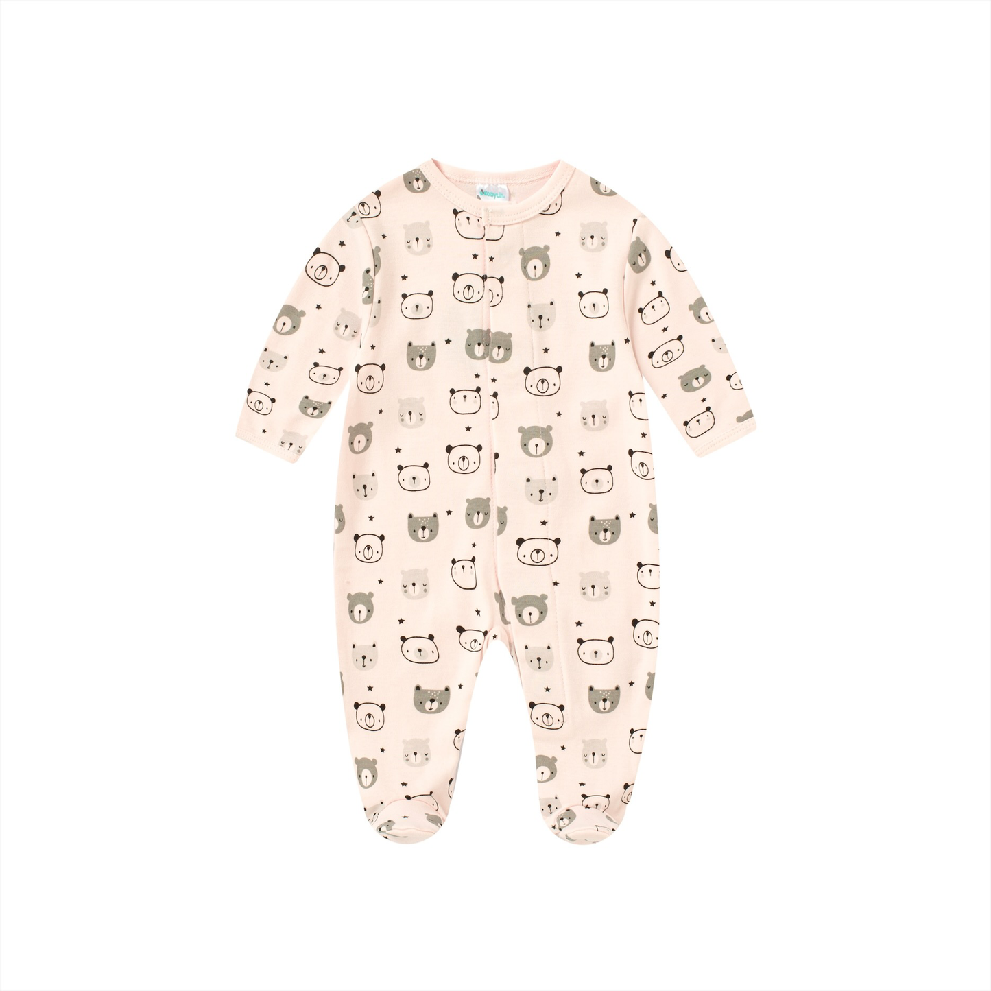 Pijama bebe niña Mameluco entero largo rosado oso Kobytin
