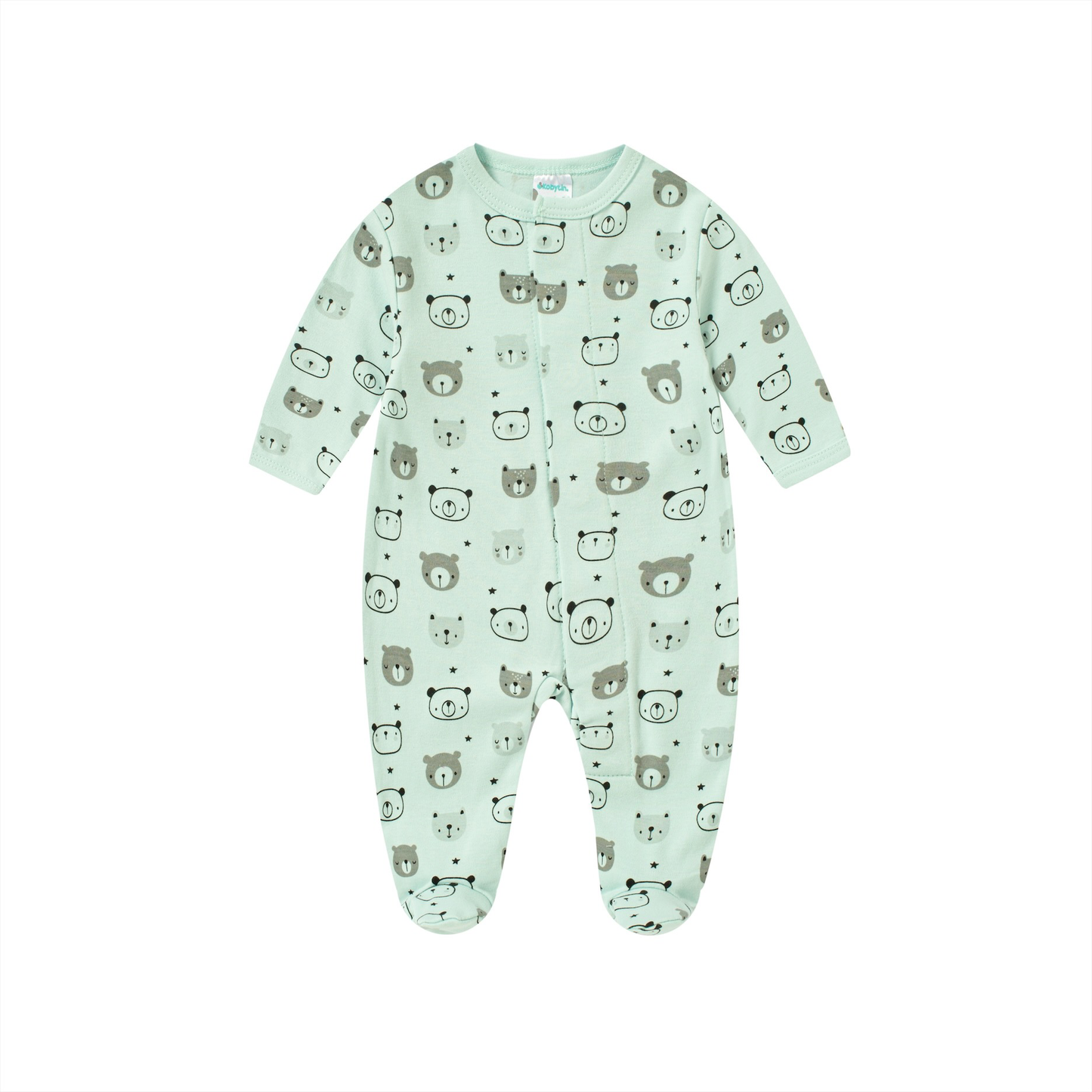 Pijama bebe Niño Mameluco entero largo verde oso Kobytin