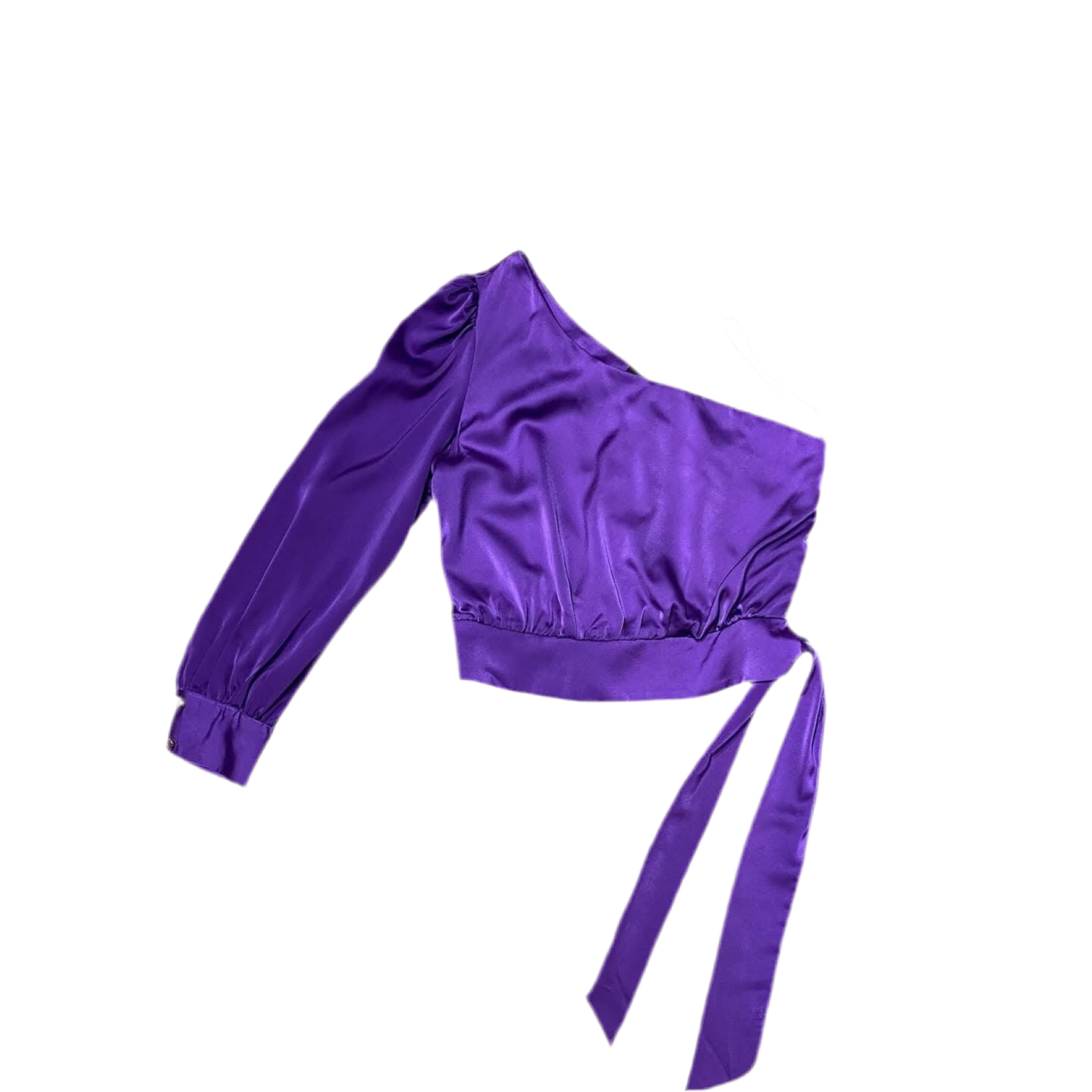 Camisa formal una manga morada satinada 590490