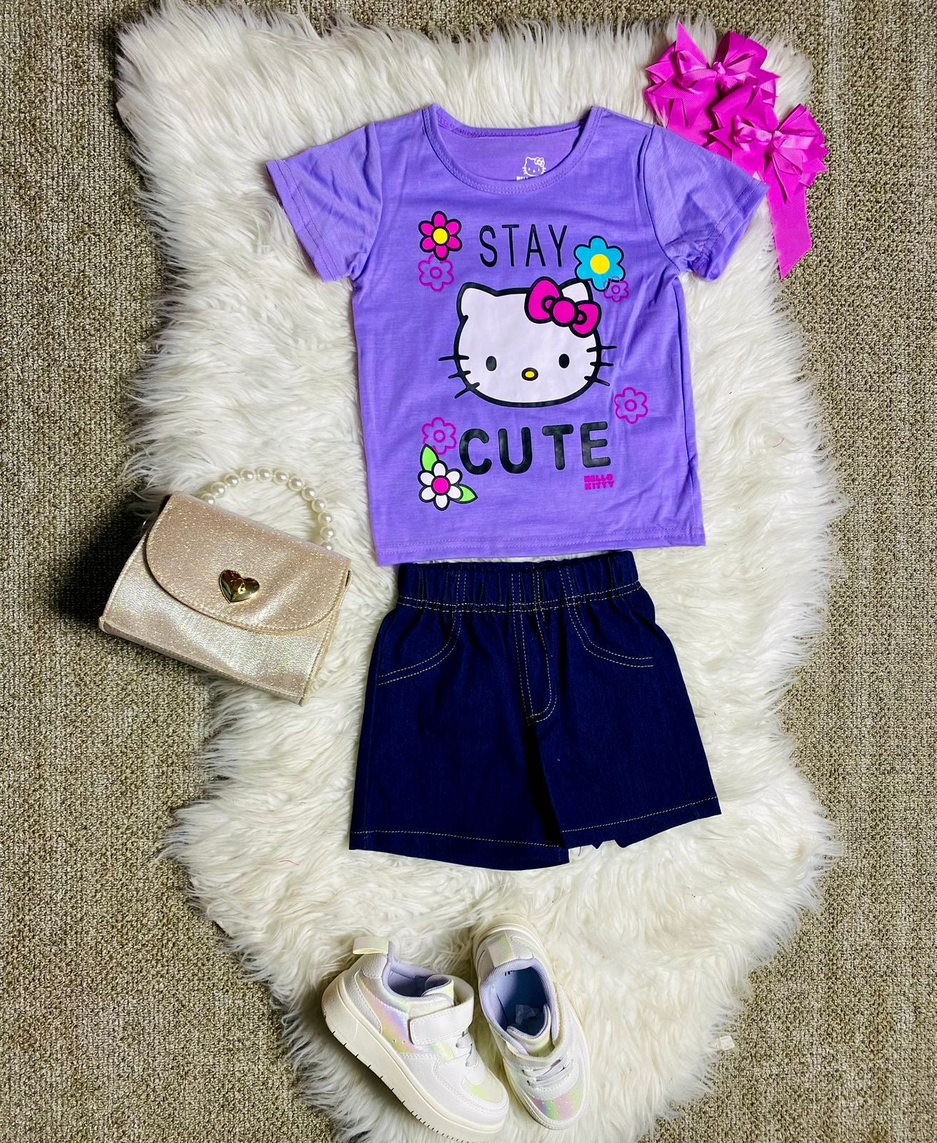 Set 2 piezas niña camisa morada Hello Kitty H9-HK-104D 490390