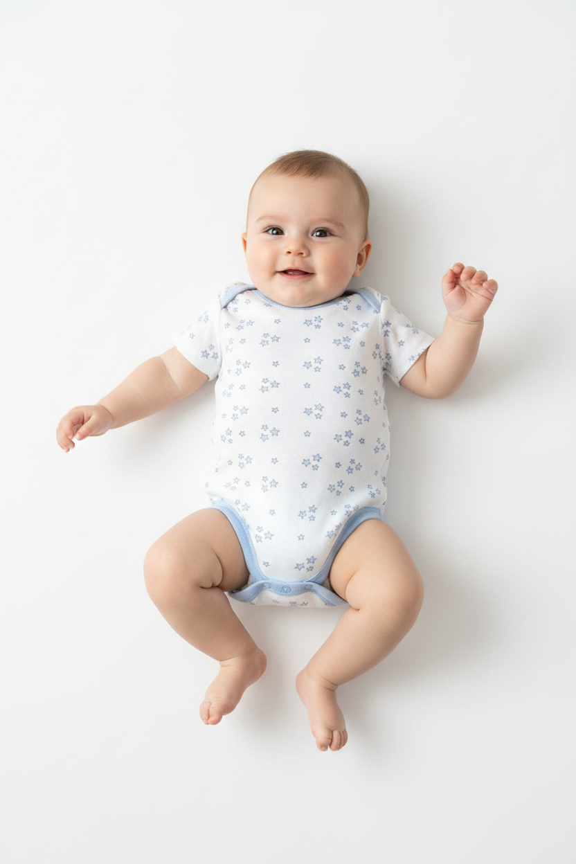Set 3 mamelucos bebe niño oso peluche apego blanco azul Tinytots DA347-BL