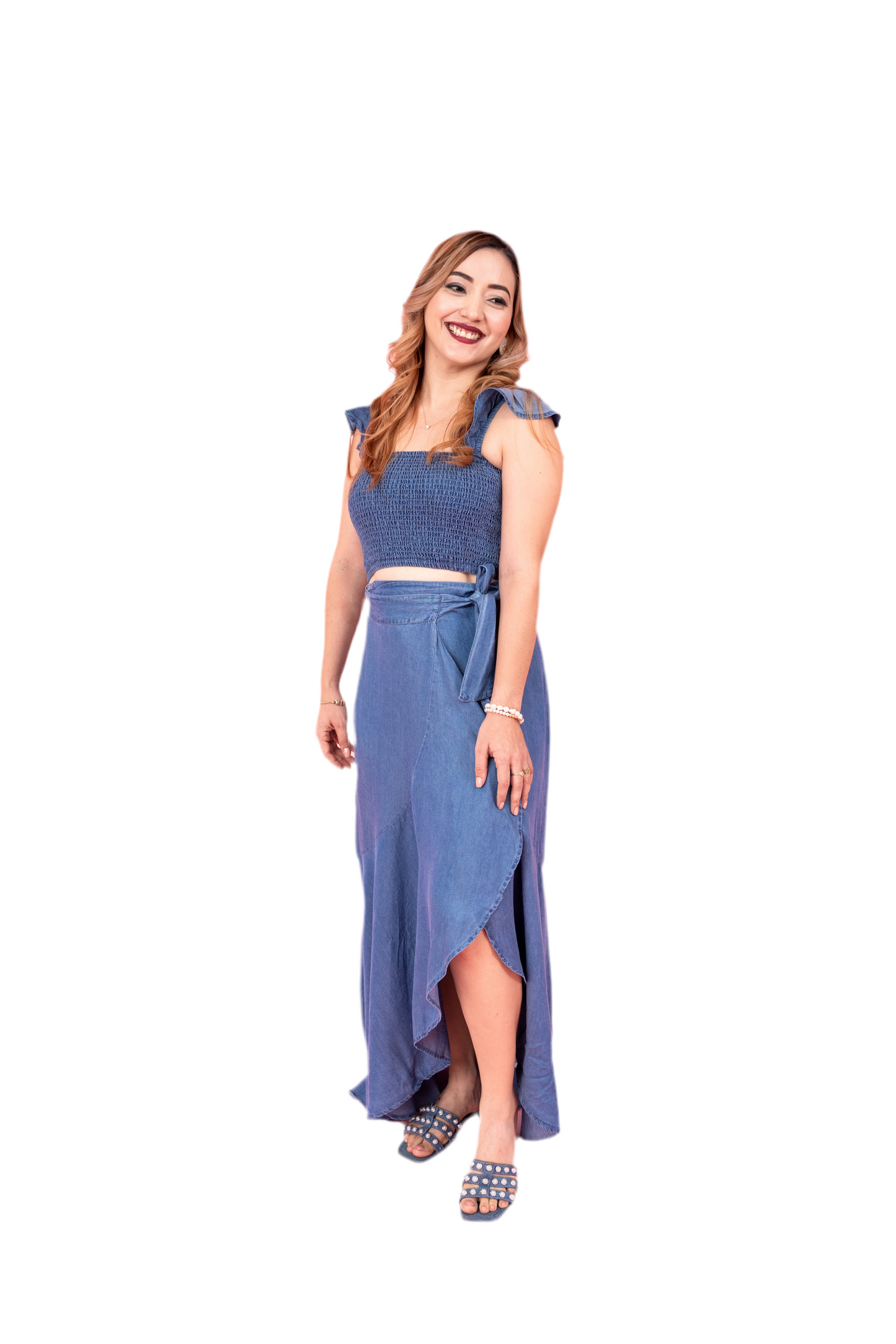 Falda Jeans Larga azul claro Dama CFD1183-21 690590