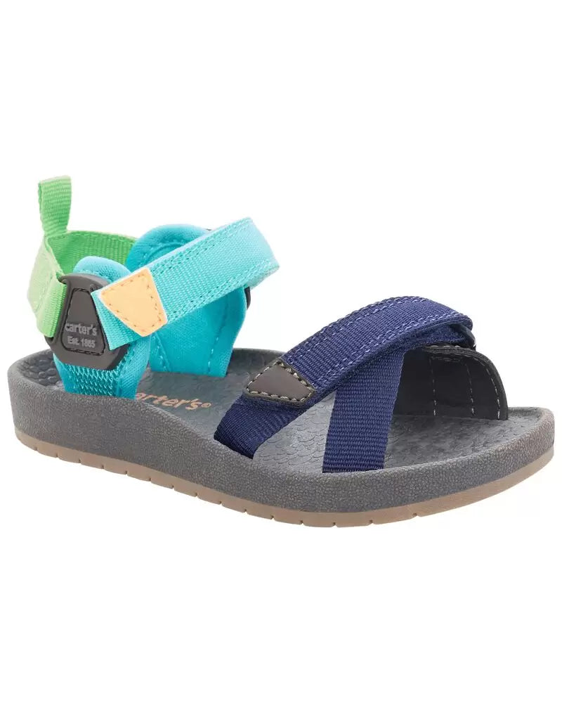 Sandalias azules colores Carters niño azul verde gris
