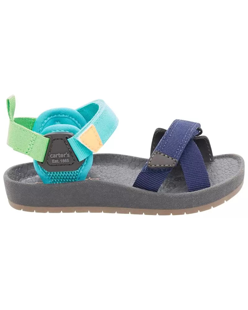 Sandalias azules colores Carters niño azul verde gris