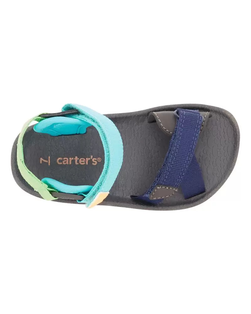 Sandalias azules colores Carters niño azul verde gris