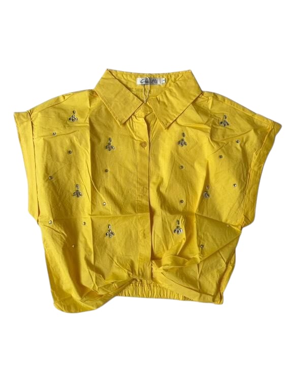 Camisa Blusa Dama top elástico amarillo CTD1198-19 490360