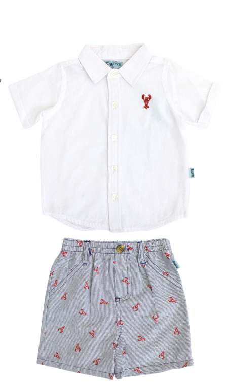 Set conjunto 2 piezas mameluco blanco short negro rayado bebe niño Tinytots D94590TT