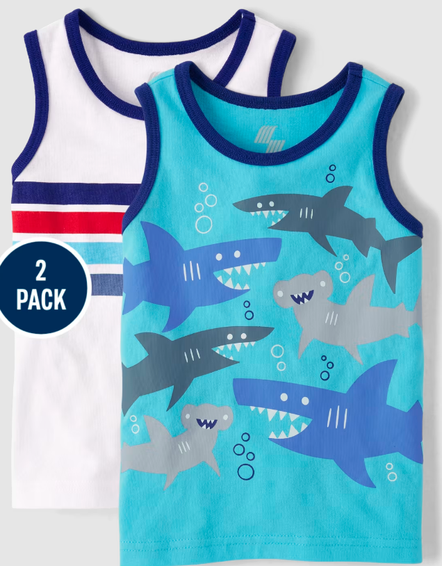Set 2 camisas sin mangas Children's Place niño tiburon