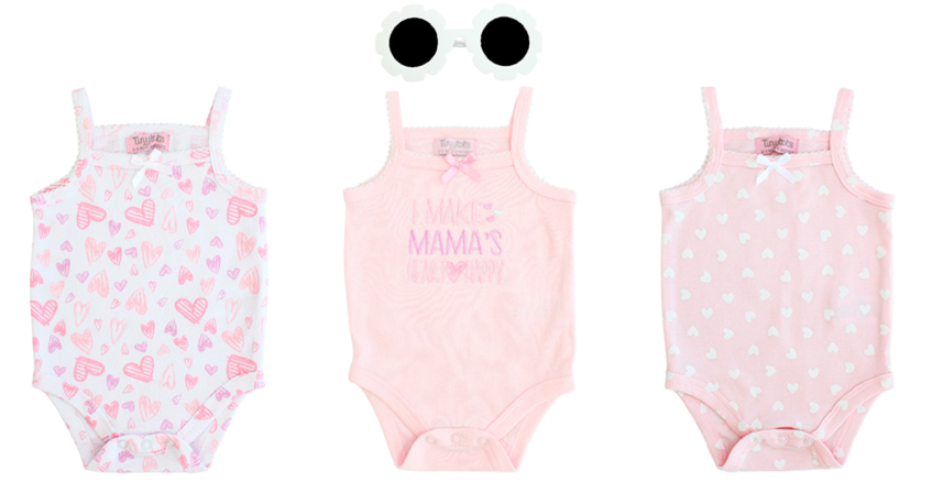 Set 3 mamelucos gafas de sol bebe niña rosado Tinytots AP15180