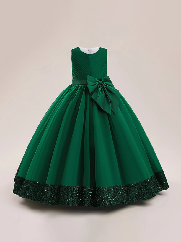 Vestido gala evento verde oscuro niña sk25043038729778295