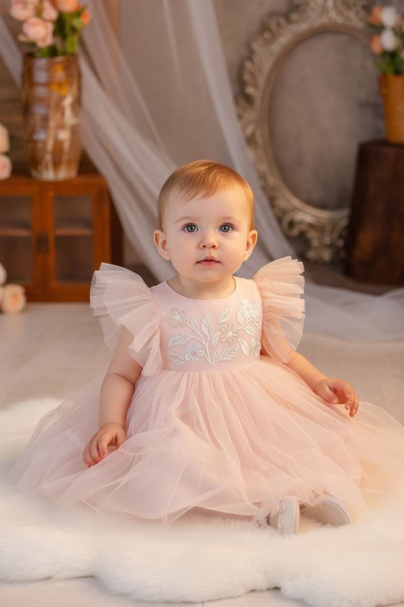 Vestido rosado lentejuelas bebe niña gala sa2404110004054559