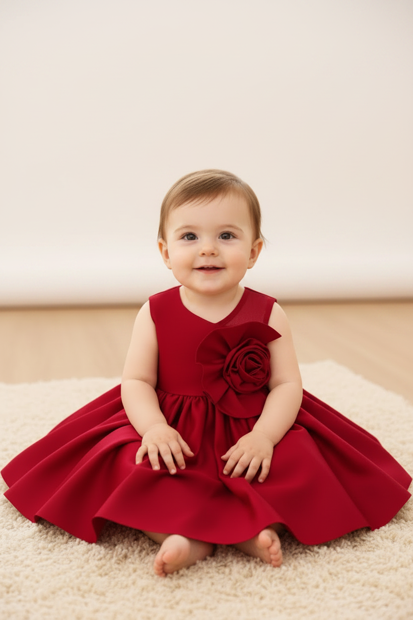 Vestido rojo evento gala bebe niña sa25073179147291124