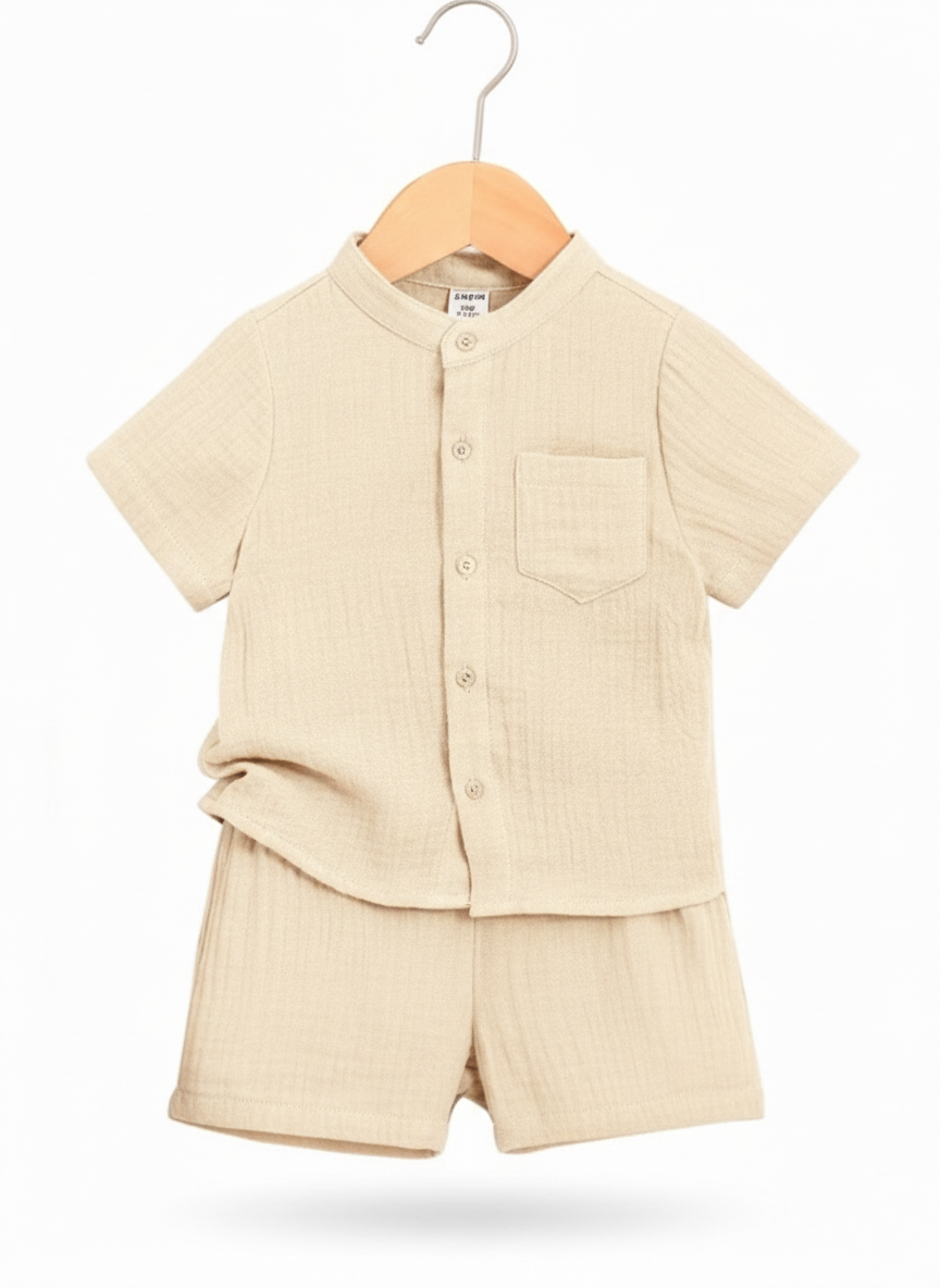 Set conjunto 2 piezas beige bebe niño sa2303140013925716