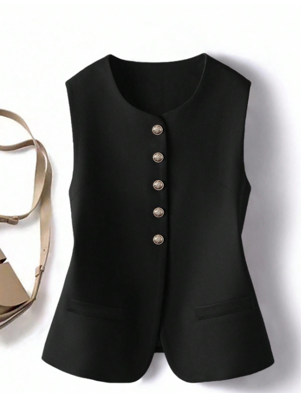 Camisa blazer chaleco negro dama mujer sz25080488986487465