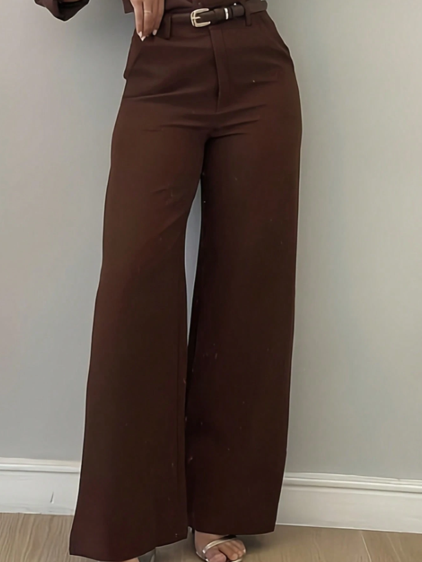 Pantalon café formal dama mujer sz25091758198837823