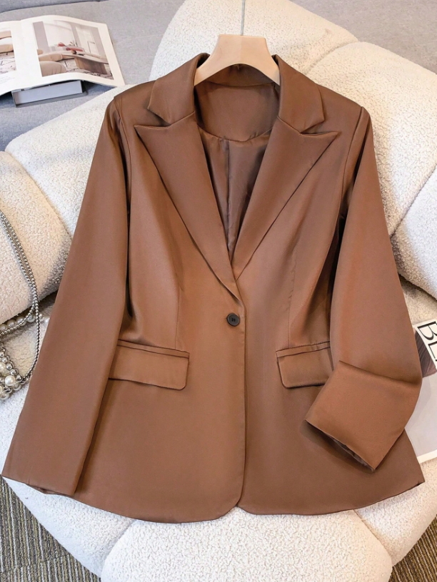Camisa chaleco blazer café dama mujer sz25070813787272982