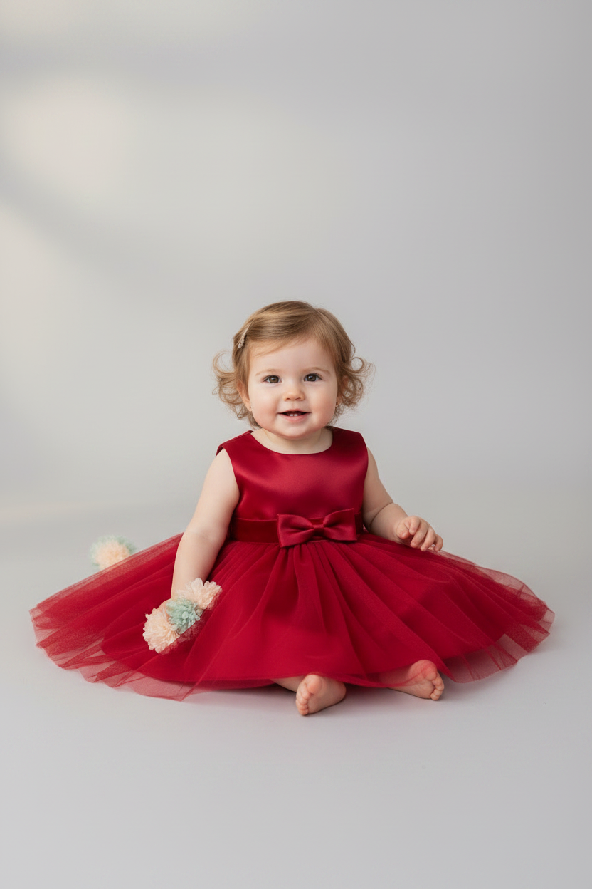 Vestido rojo gala bebe niña sa2405215261222892