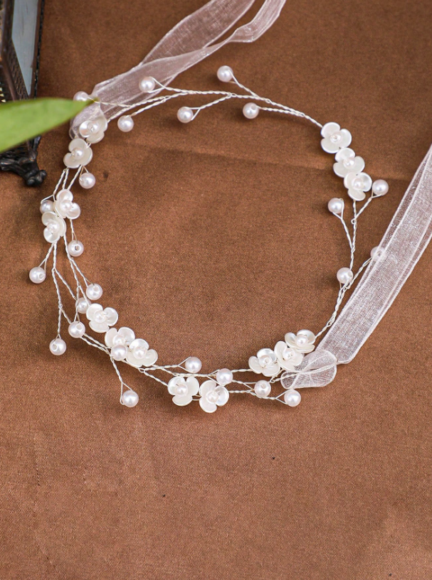 Diadema bebe niña bautizo blanca flores sk2408221331320662