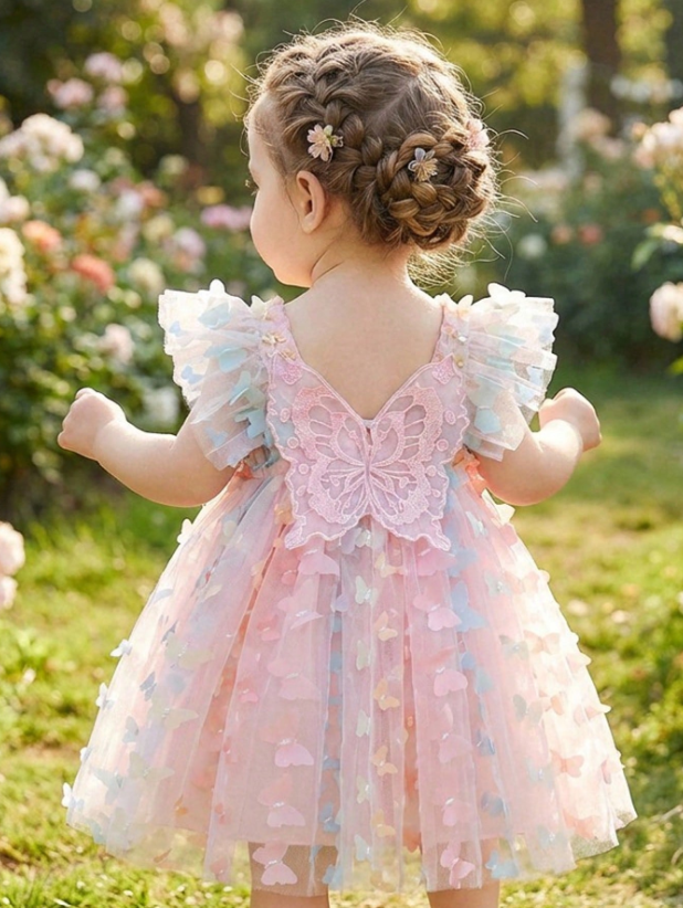 Vestido multicolor mariposa bebe niña sa251104855582585118