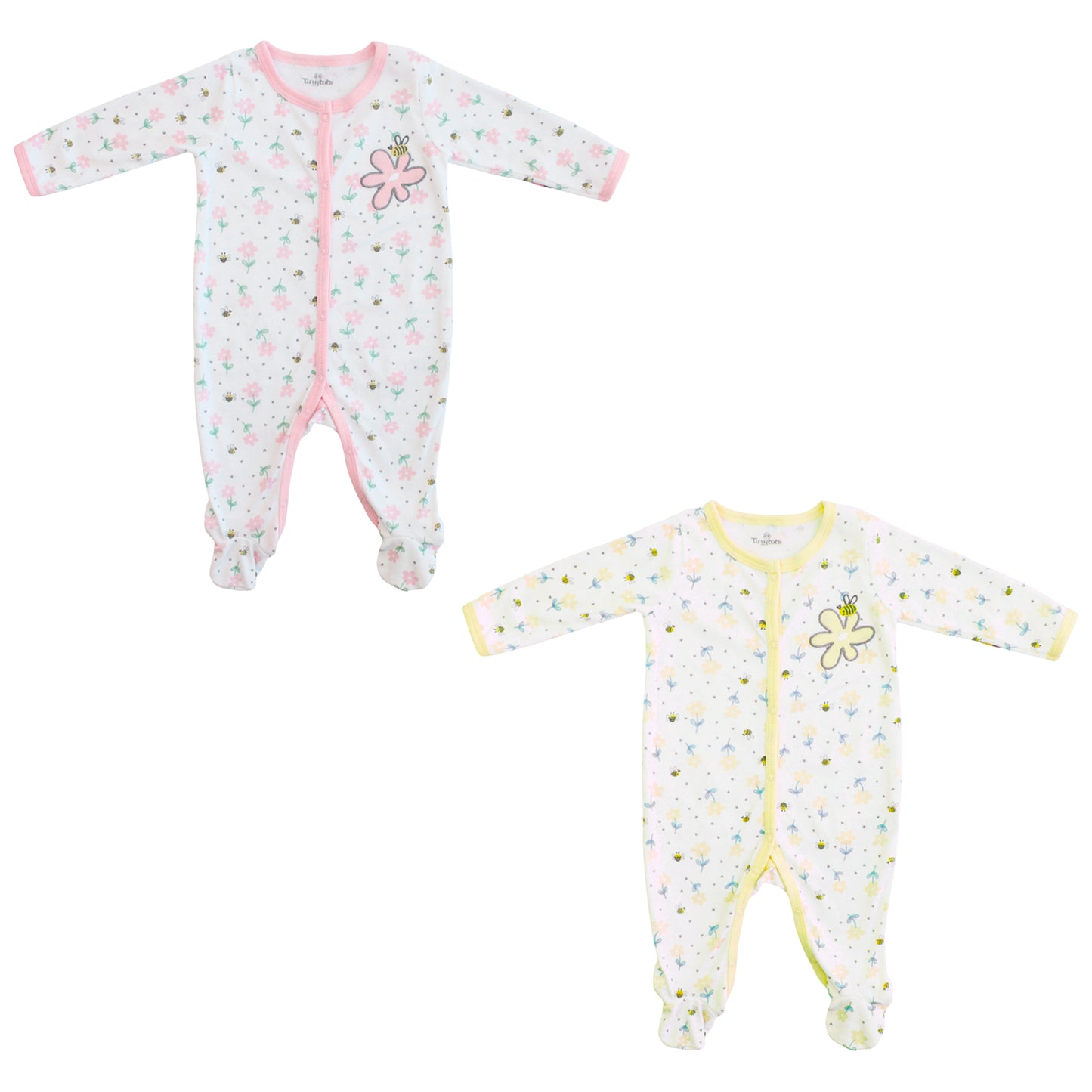 Pijama amarilla flores bebe niña Tinytots D00422TT promo 4x1000