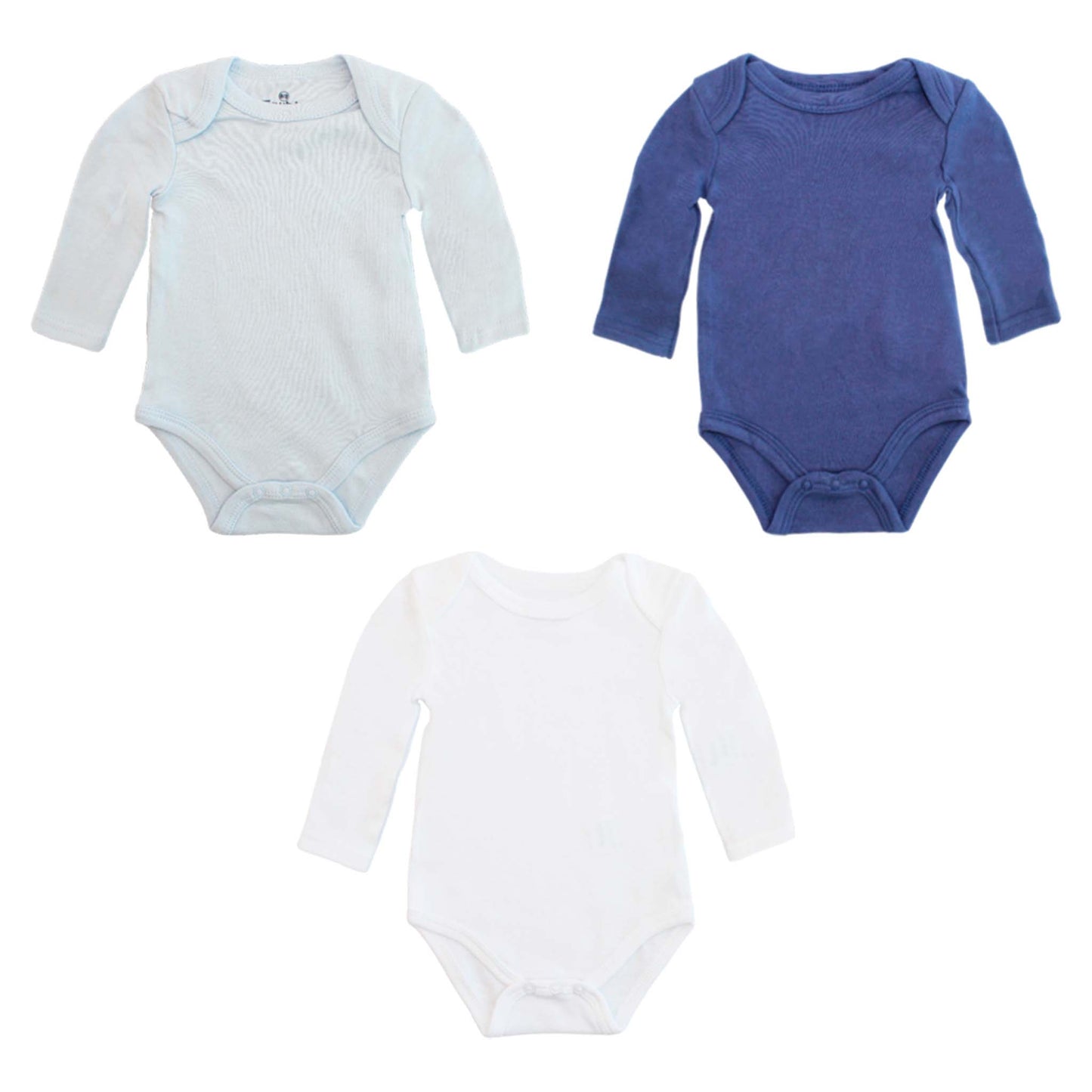 Set 3 mamelucos gris blanco azul bebe niño Tinytots D10021TT