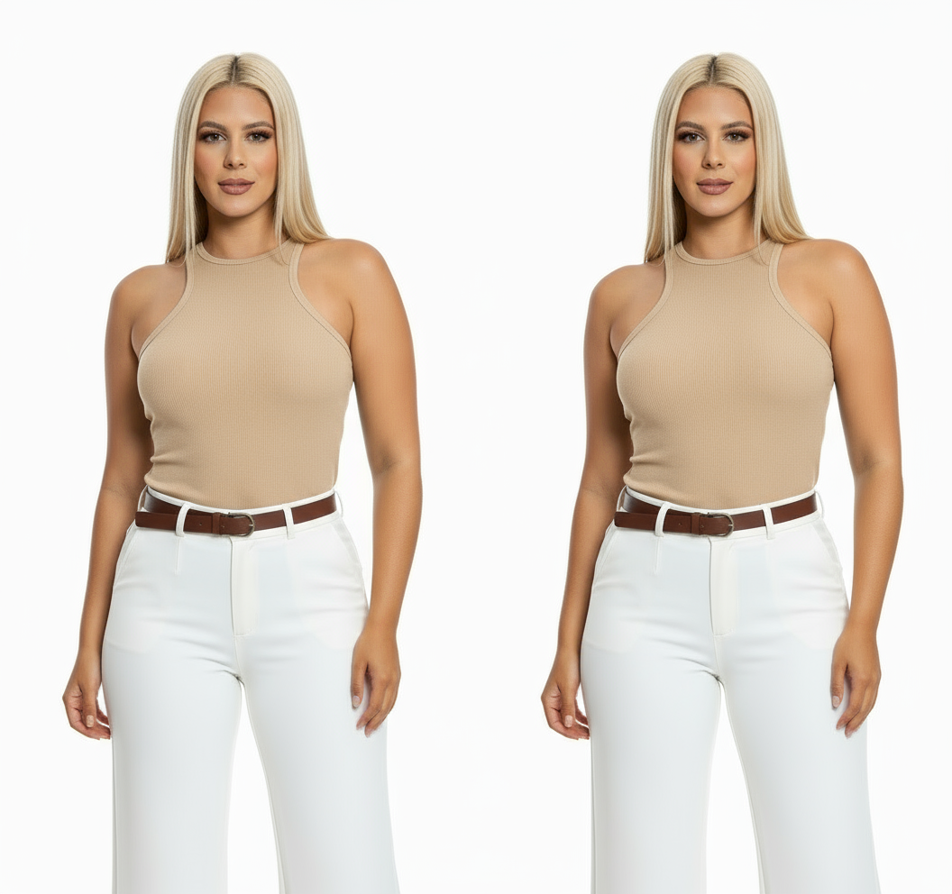 Camisa dama blusa beige chic mi CTD1169-44 390290