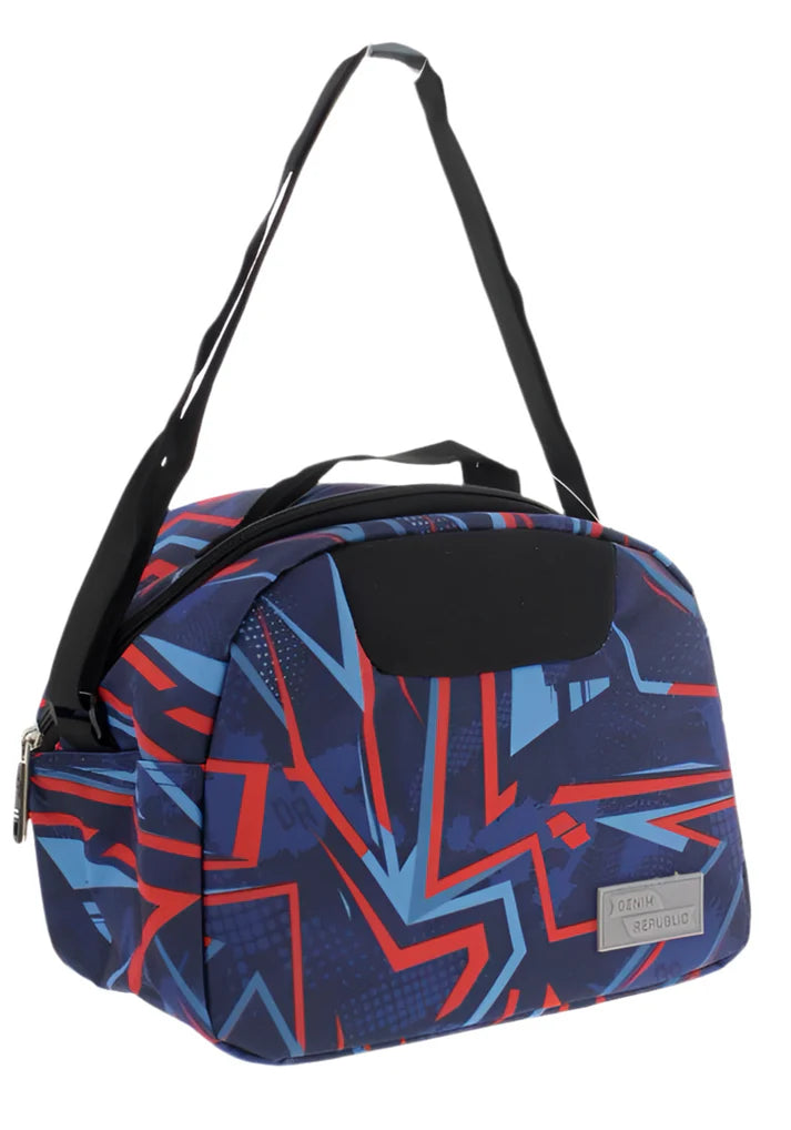 Lonchera azul oscuro rayas rojas 748 071-2303430 390345